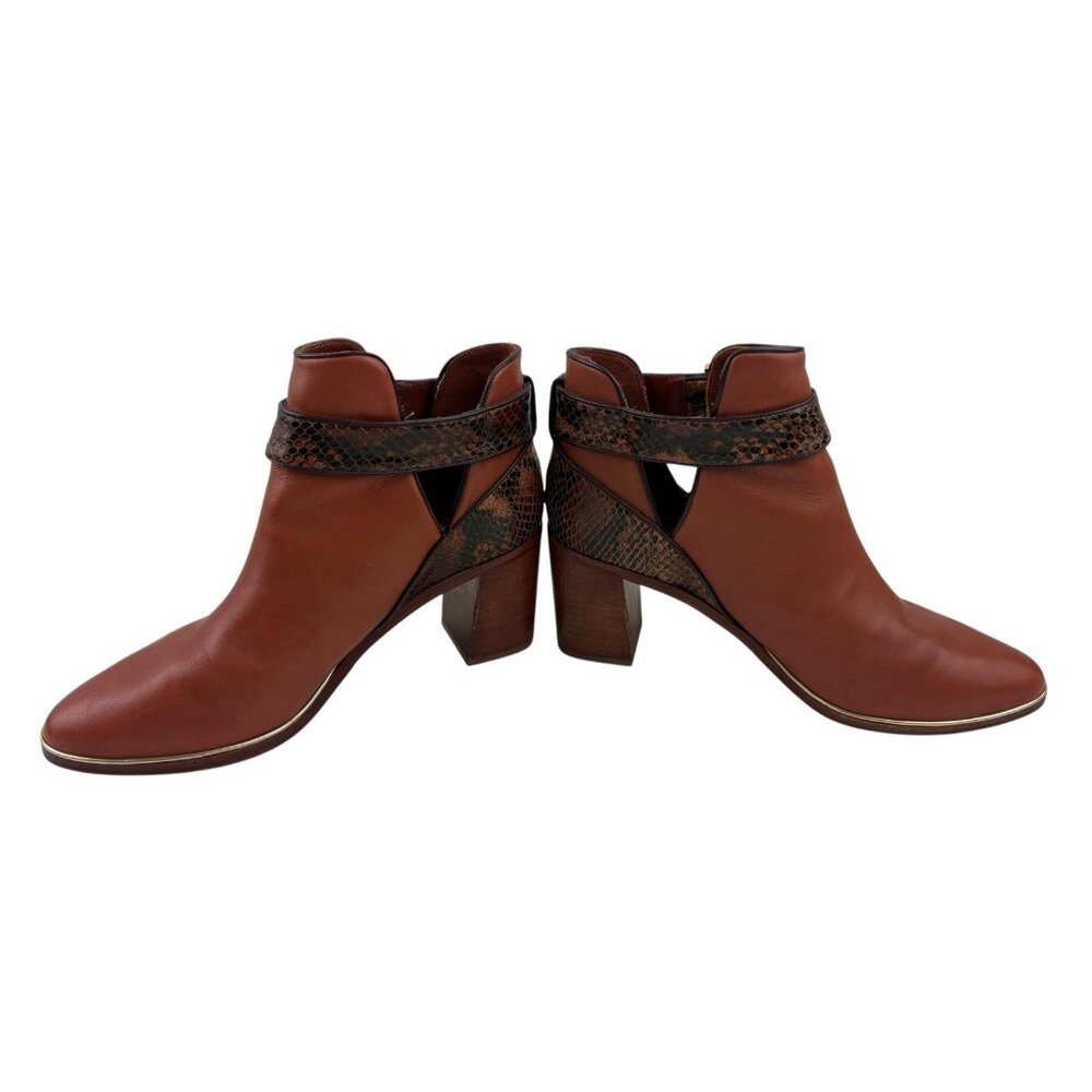 *Ted Baker London Nissie Split Shaft Ankle Boots Womens 38 Brown Leather Luxury - Picture 9 of 14
